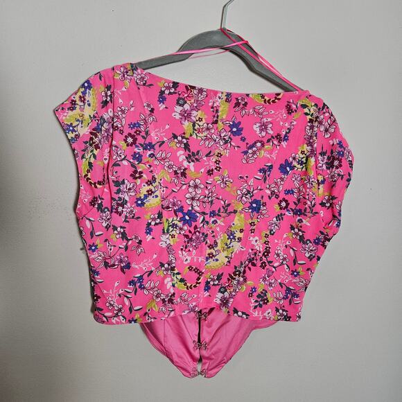 NWOT AFRM Myla Floral Corset Cropped Cap Sleeve Blouse Sz Large - Picture 9 of 14
